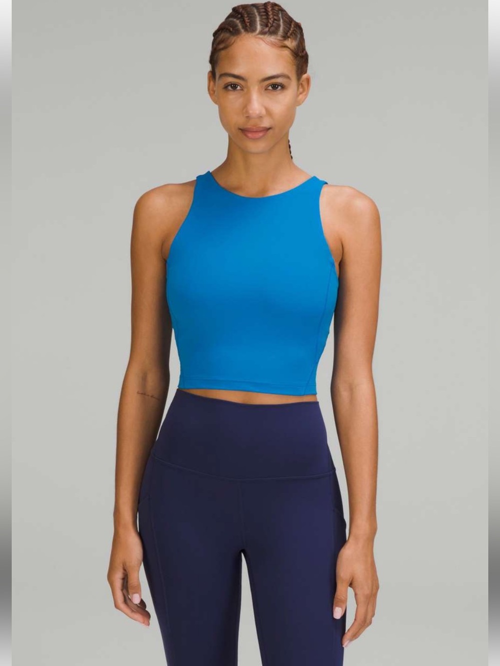 lululemon athletica Bright Blue Scoop-Neck Crop Top